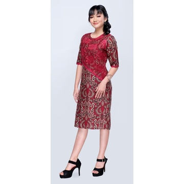 BATIK COUPLE SARIMBIT KELUARGA KEKINIAN TERBARU SERAGAM DRESS KEMEJA TERBARU KONDANGAN DIVANIA DAUN MERAH JUMBO XXXL BIG SIZE