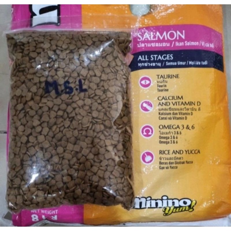 MININO YUMS  SALMON  REPACK 1KG MAKANAN KUCING