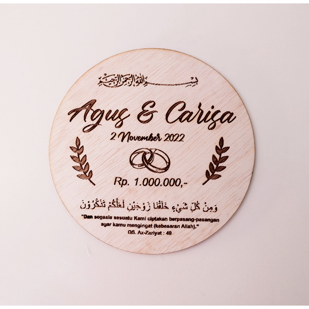 Nama hiasan box mahar bisa custom | scrabbook |Hiasan Mahar Bulat Rustic | kayu nama hiasan box maha