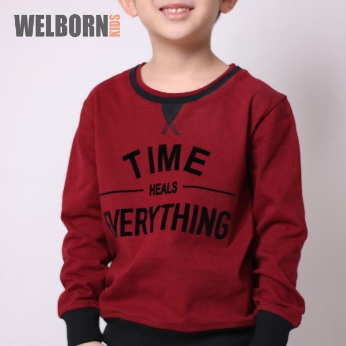 Welborn Kids Sweater Maroon Everything Anak Laki