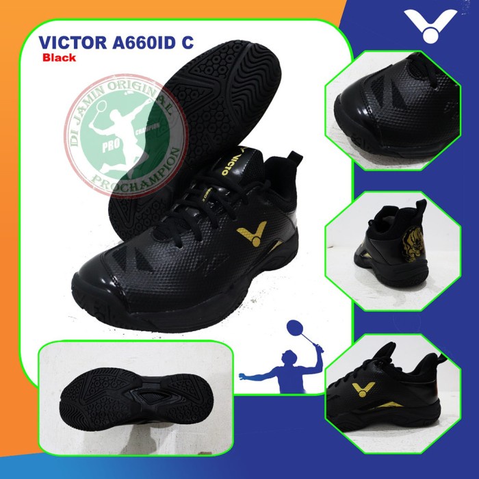 VICTOR A660ID A 660 ID D / C SEPATU BADMINTON ORIGINAL - BLACK, 40
