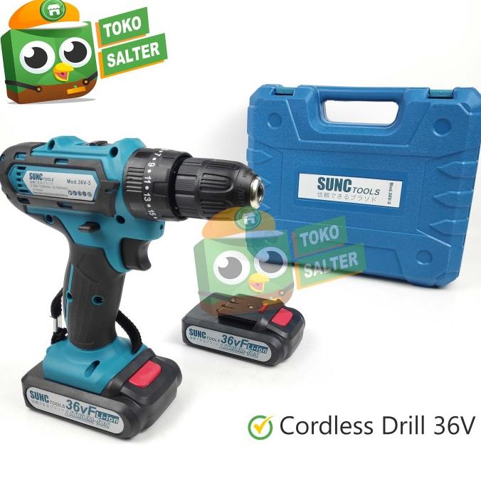 Sunc Tools Cordless Drill 36V Mesin Bor Baterai 36V