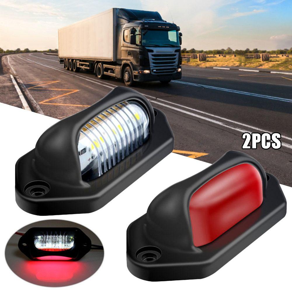 Populer 2PCS Lampu Nomor Lisensi Trailer Lorry Plat Nomor 8lampu Mobil LED Dua Warna