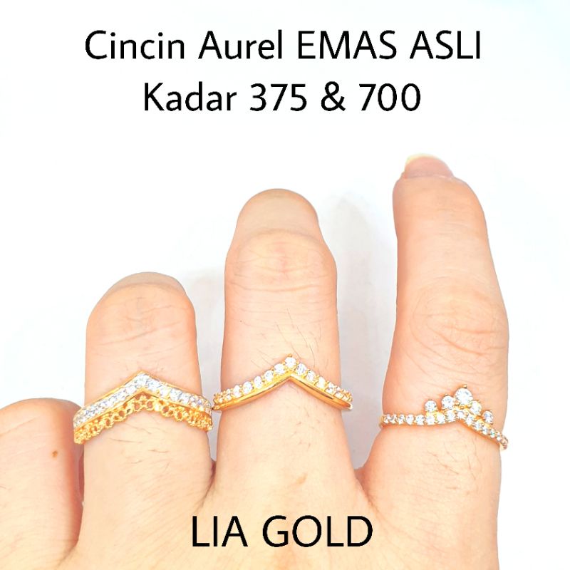 Cincin Aurel EMAS ASLI Kadar 375 &amp; 700 ( TOKO MAS LIA GOLD BEKASI  )