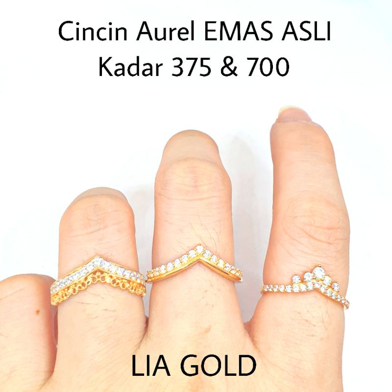 Cincin Aurel EMAS ASLI Kadar 375 & 700 ( TOKO MAS LIA GOLD BEKASI  )