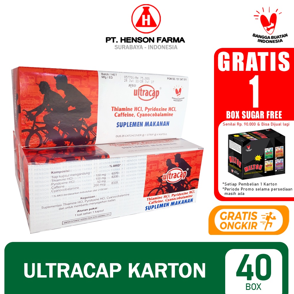 Jual Obat NEO ULTRACAP Karton Isi 40 Box Suplemen Vitamin B1 B6 B12 ...