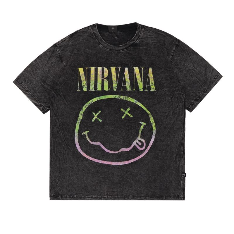 T-shirt Nirvana Big Logo Washed