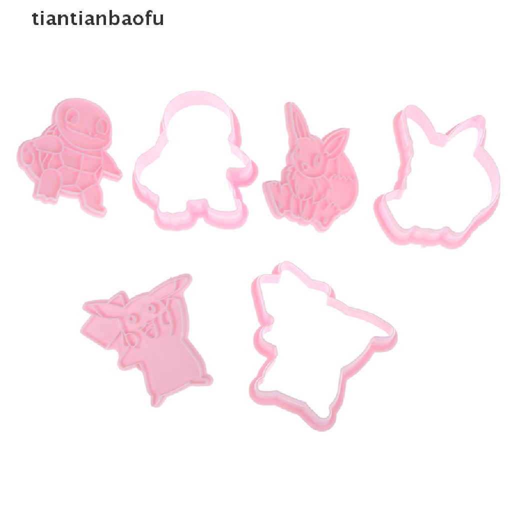 6 Pcs / set Cetakan Kue Desain Kartun Anime Pikachu Pokemon Untuk Hadiah