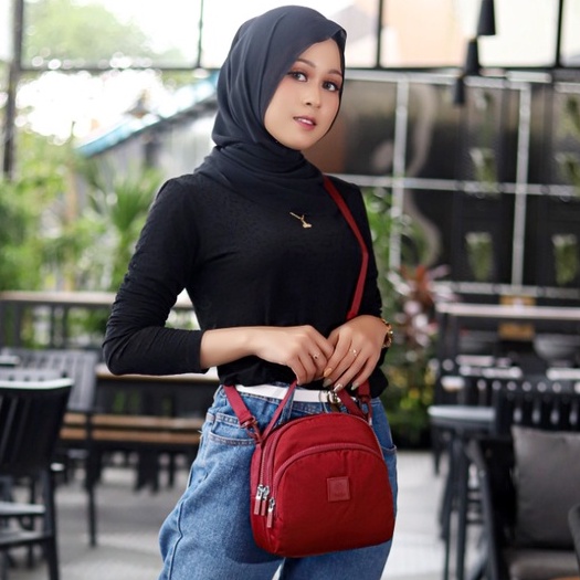 PROMO GUDIKA Bag 5104 - Tas Ransel Fashion Branded Ori Selempang bahu Cewek Kekinian Wanita Import Korea Original Terbaru Bahan Nilon Anti Air Waterproof