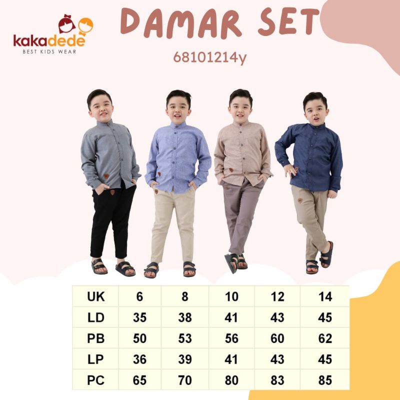 Ready ‼️Setelan Anak Cowok Damar Set by Kakadede