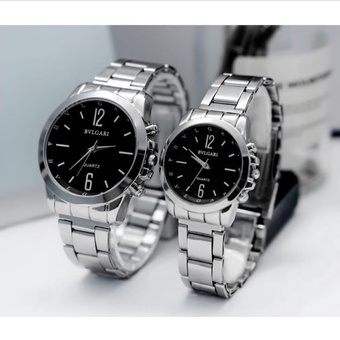 Jam Tangan Pria/Wanita/Couple Korea Style Bvlgai Polos Stainliss Steel