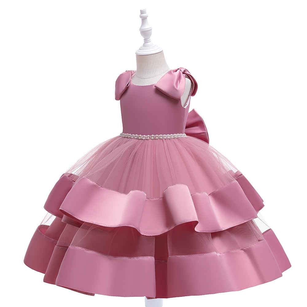 3-10 tahun anak perempuan tutu tutu gaun Big Bow Bow Wedding New Year Dress Gaun Ball Gown