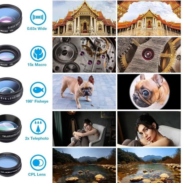 Apexel APL-DG10 Universal 10 in 1 Lensa Portable for Smartphone