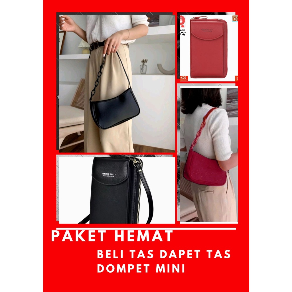 BUY 1 GET 1 Tas Selempang wanita / Tas Bahu wanita / Tas Vintage / Kulit sintetik / Tas wanita terba