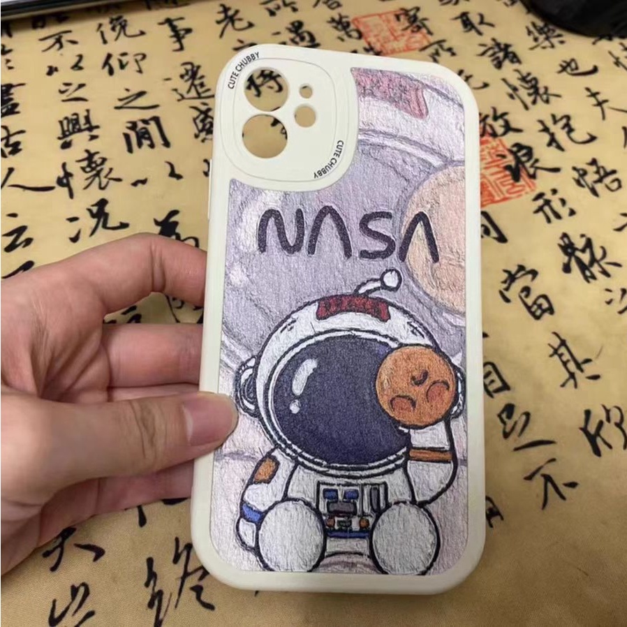 Case Bahan TPU Desain Astronot Bulan Untuk iPhone 14 14pro 14Plus 14prm 13 13pro 13pro 11 7Plus 8Plus Xr XS 12pro Max