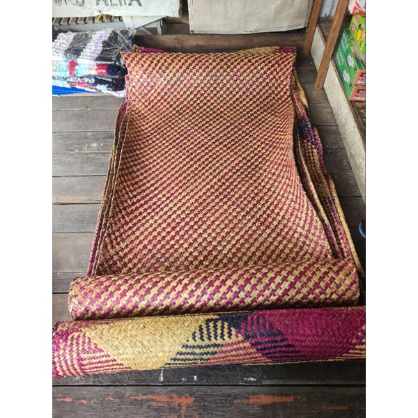 Tikar purun Anyaman Hand made tikar purun warna ukuran 100cm x 160 cm