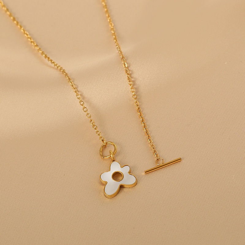 Kalung anting bunga tak beraturan titanium anti karat harga grosir bisa cod