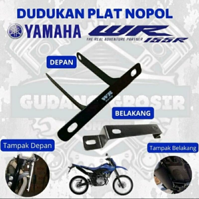 breket pangkon plat nomor depan belakang wr155 wr 155 set baut sesuai foto