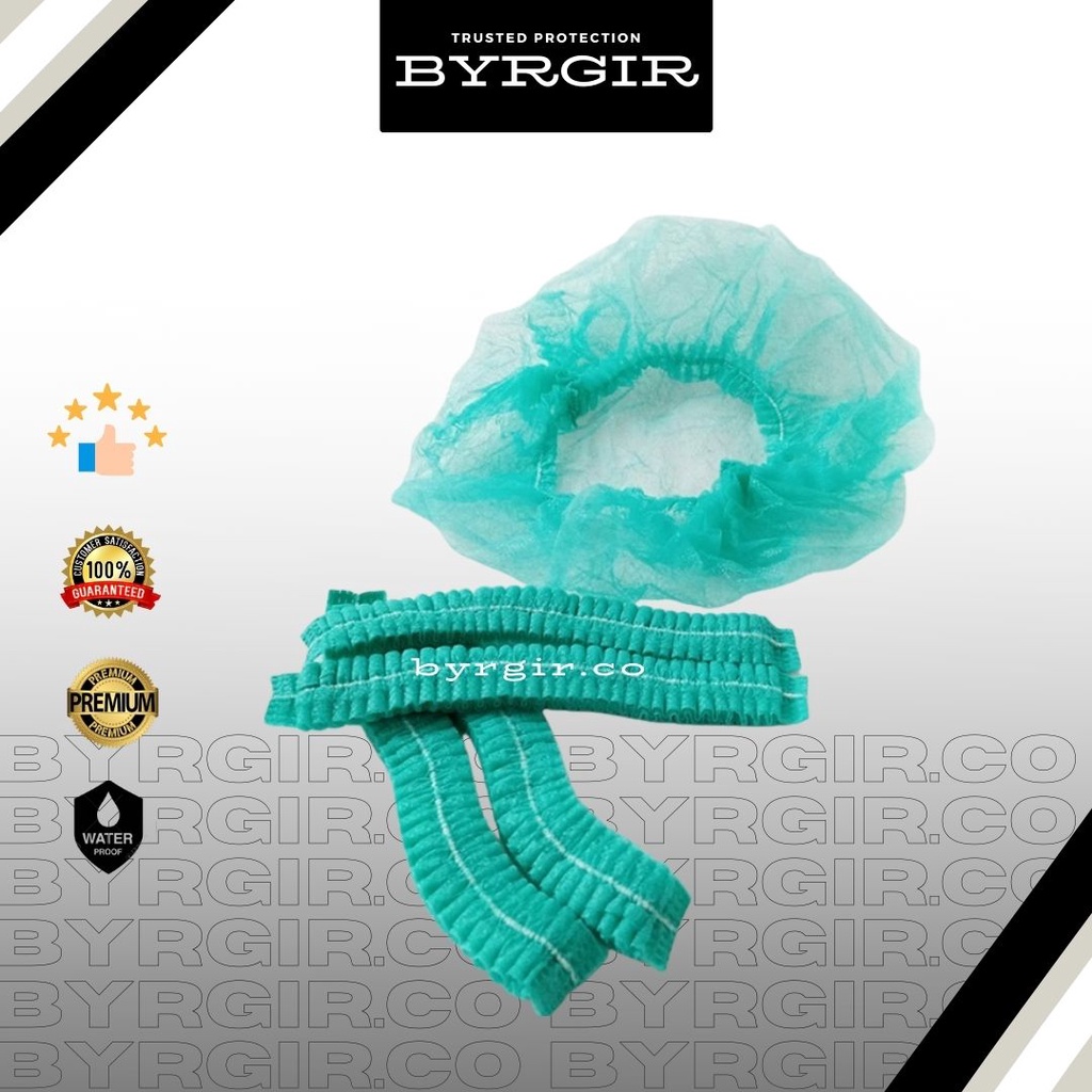 Disposable Hair Net Disposal Topi Penutup Pelindung Kepala Head Mob Surgical Shower Doctor Nurse Cap