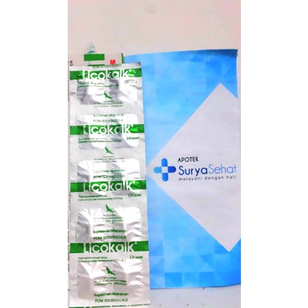 Licokalk - Kalsium Laktat - Kalk 1 strip isi 10 tablet