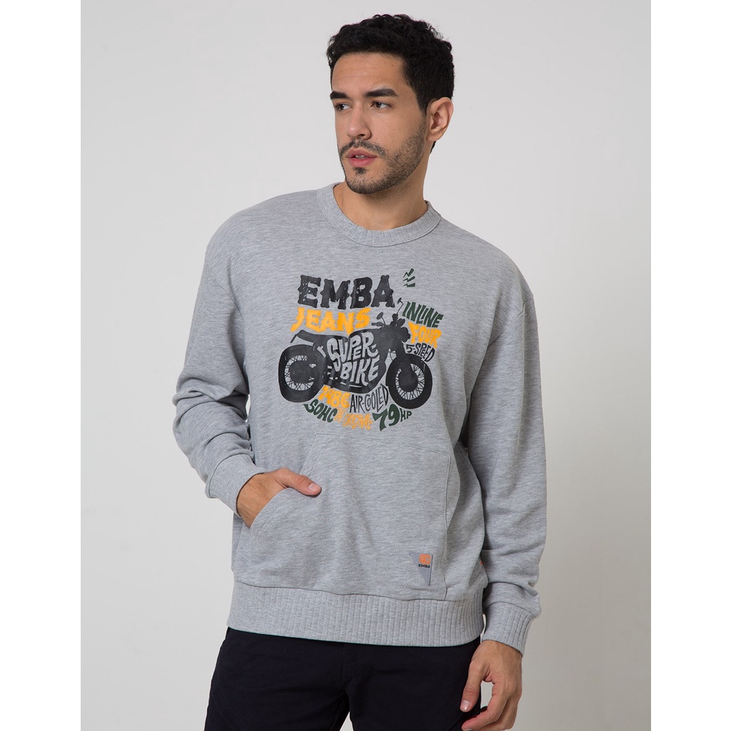Emba Jeans York Print Sweater Pria 107135932