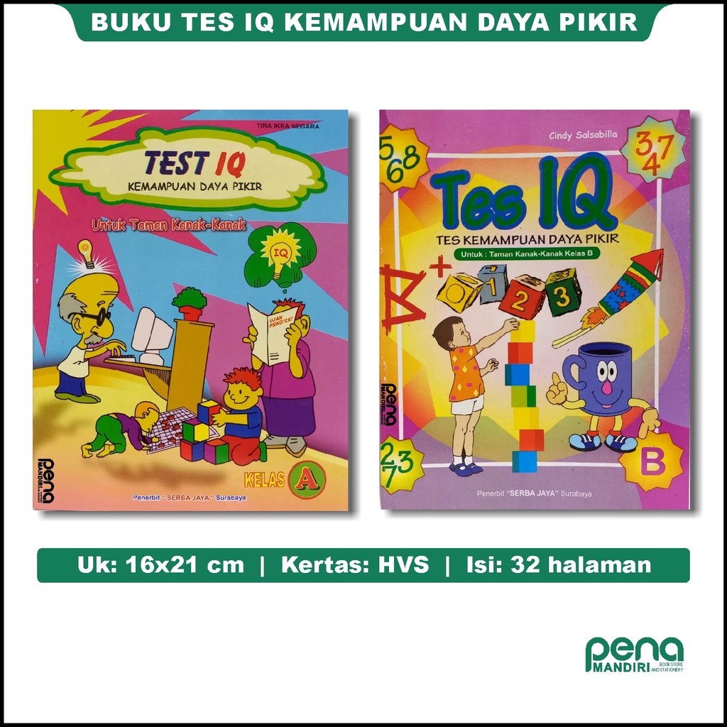 Buku Anak Test IQ B Kemampuan Daya Pikir untuk TK Serba Jaya