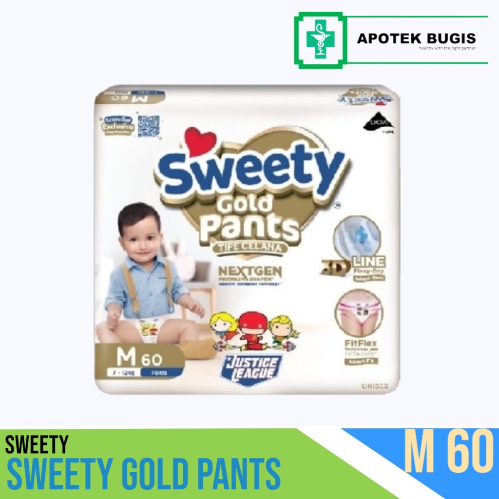 Sweety Gold Pants NextGen Size M60 Popok Sweety Gold Premium Isi 60 popok Celana