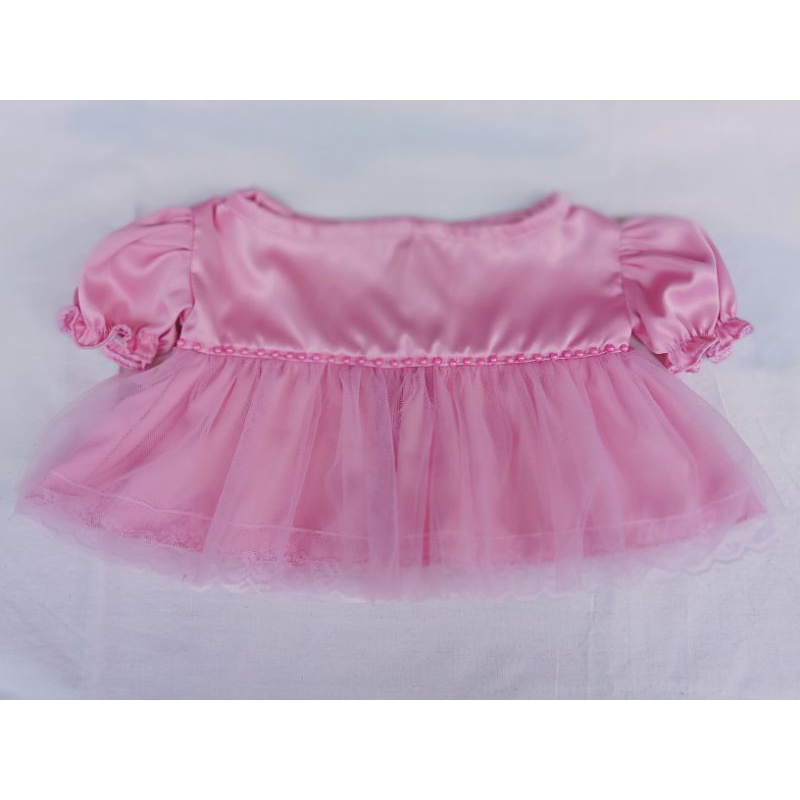 baju boneka dress tulle dan dress pink untuk teddy bear