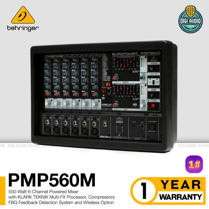 Power Mixer Audio Amplifier 500 Watt 6 Channel - Behringer Pmp560 M #Original