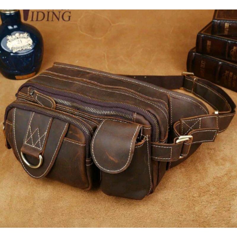 tas pinggang kulit/waist bag kulit asli garut