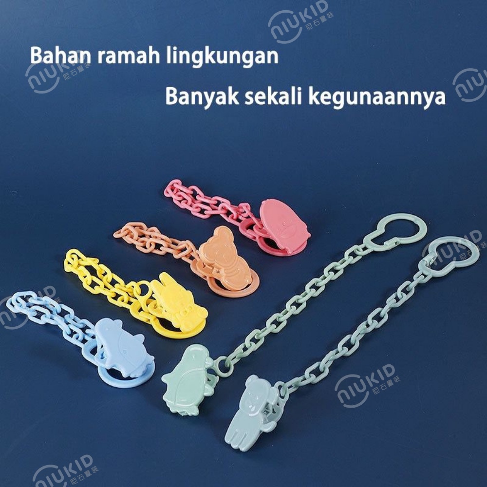 NIUKID KLIP RANTAI PENJEPIT DOT BAYI RANTAI DOT BAYI TALI GANTUNGAN EMPENG PACIFIER HOLDER CHAIN