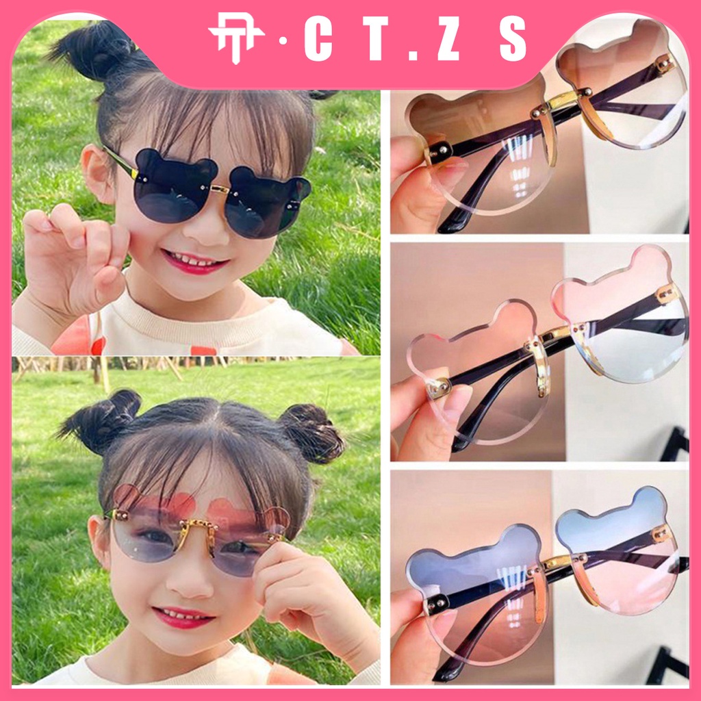 Kacamata Anak-anak Tren Baru/Terbaru Anak Fashion Tanpa Bingkai Titanium Kacamata Telinga Beruang Kualitas Tinggi Impor Kacamata Fashion