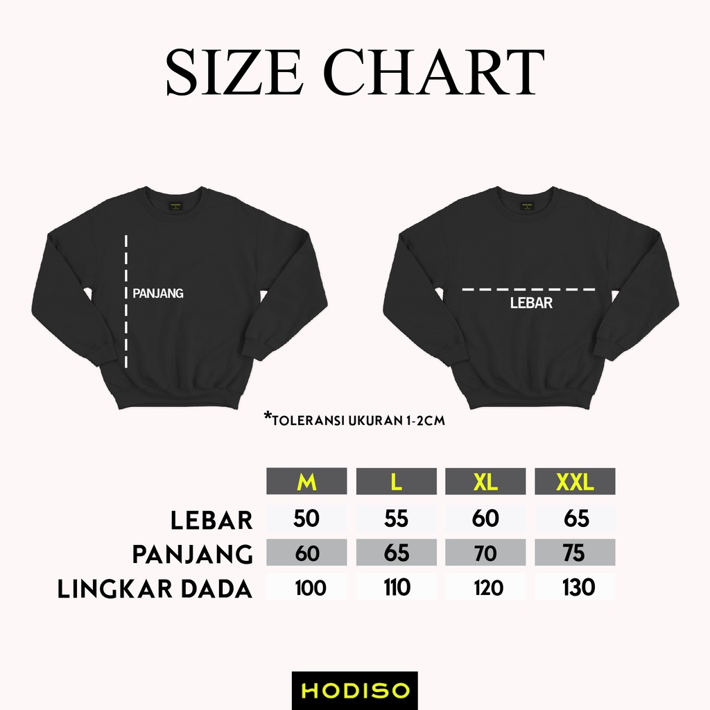HODISO - Basic Sweater Dream (bordir) Unisex Size M-XXL (Pria&amp;Wanita)