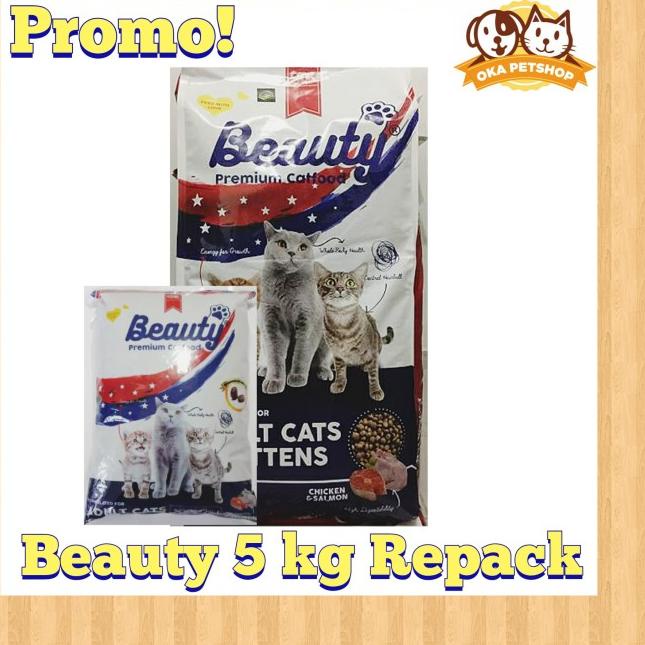Makanan Kucing Beauty Cat Food Repack 5kg/Beauty Kitten Adult/bolt ori