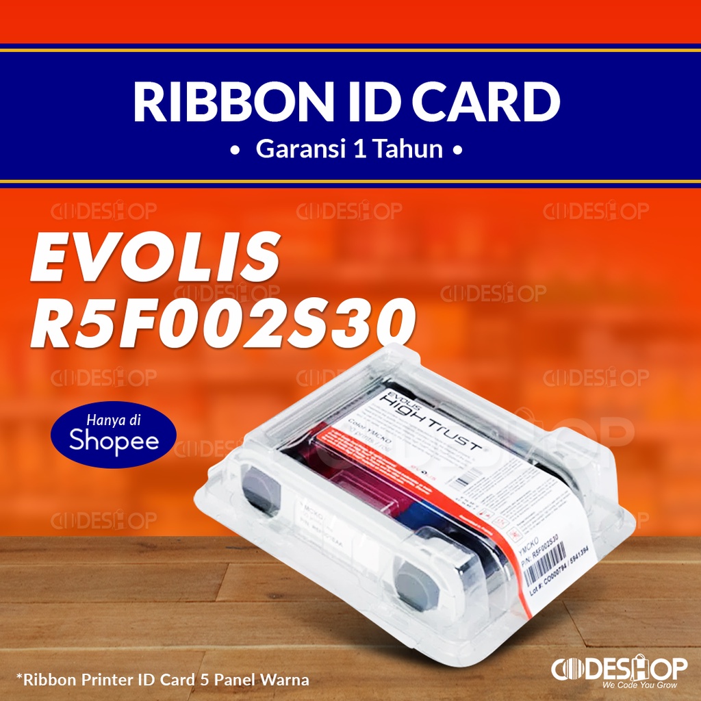 Ribbon Color Evolis Zenius Primacy YMCKO 200 Images PN: R5F002S30 | Tinta Printer Ribbon