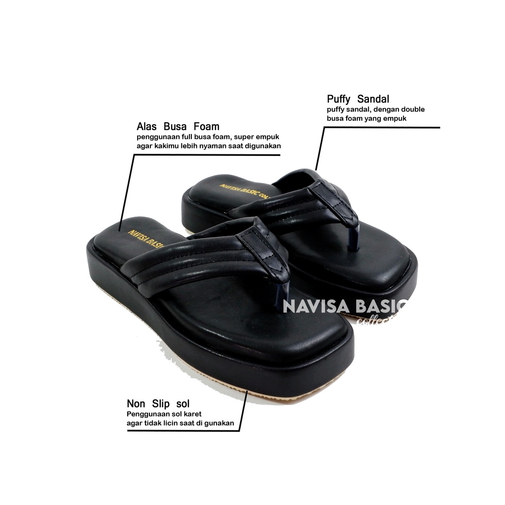 Sandal Wanita Sendal Jepit empuk Navisa basic collection