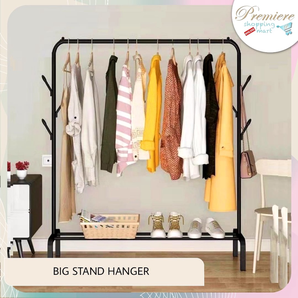 Jual Stand Hanger Standing Baju Besi Kuat Display Gawangan Gantungan Rak Pakaian Multifungsi