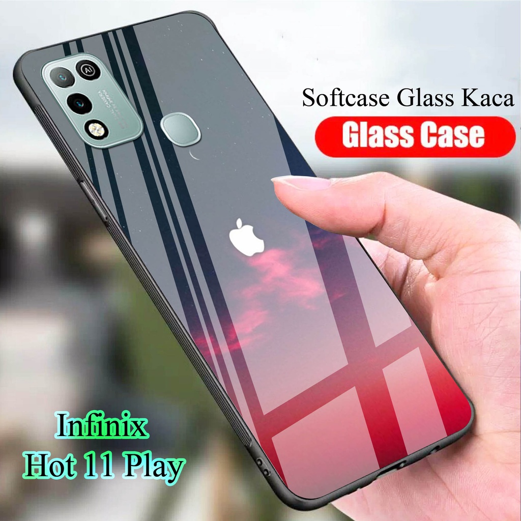 Softcase Glass Kaca for INFINIX HOT 11 PLAY - Case Handphone  INFINIX HOT 11 PLAY [T04]