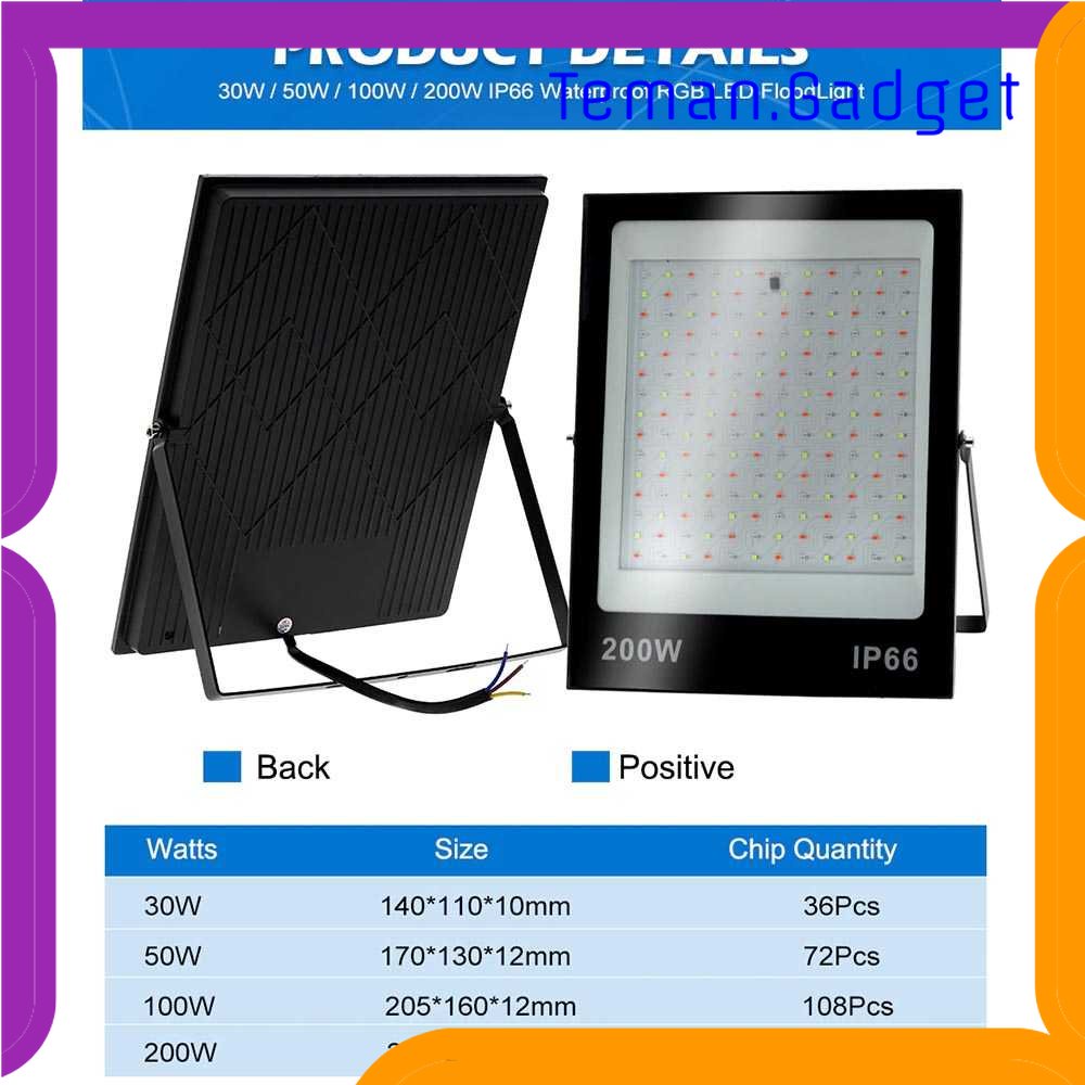 TG-LMP Green Wisdom Lampu Sorot LED Flood Light RGB - GW50