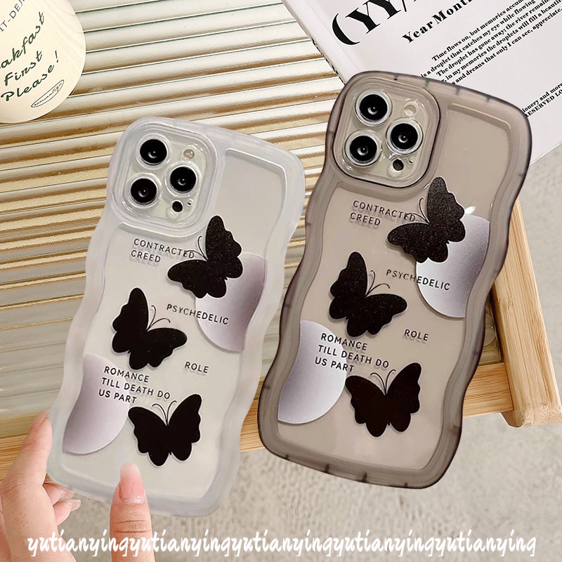 Casing Softcase TPU Realme C15 C21Y 5 5s 6i 5i C3 C12 C11 C25s C25 C25Y C35 C1 C20A C20 C11 2021a Motif Kupu-Kupu Hitam