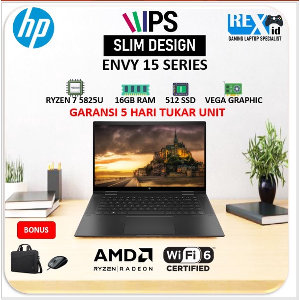 Laptop HP ENVY X360 Ryzen 7 5825U 16GB RAM 512 SSD IPS