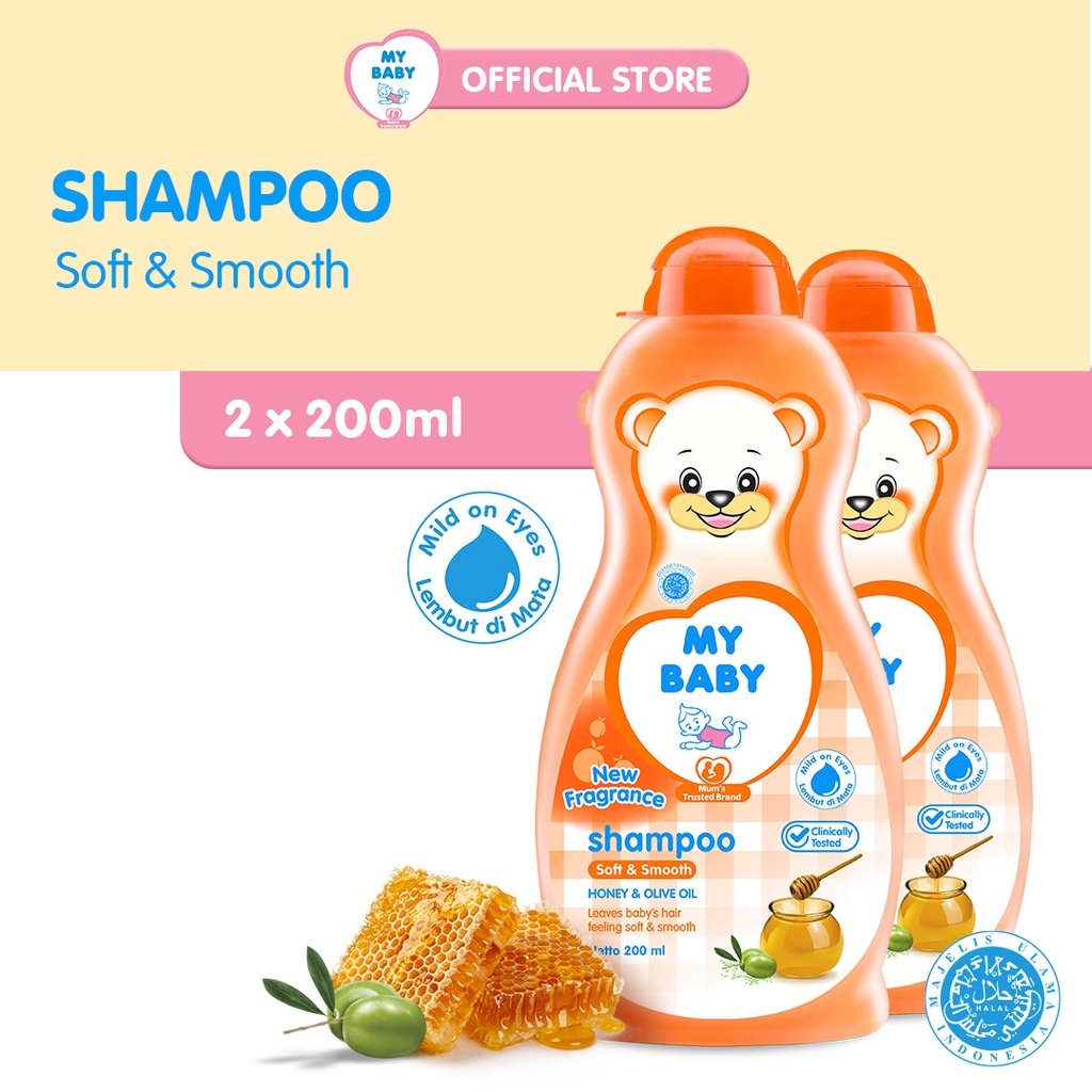 MY BABY Value Set Shampoo Soft &amp; Smooth [200 ml/2 Pcs] - Sampo Bayi Rambut Lembut - Exp: 10.2024