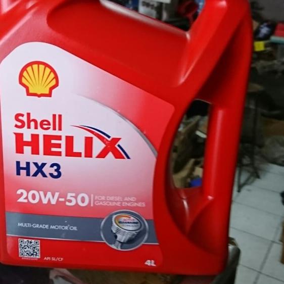 Oli Shell Helix HX3 20w 50 4 liter / 1 galon botol merah oli mobil