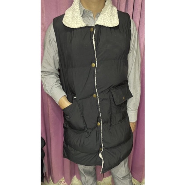 Rompi Motor - Vest Bulu Angsa Hitam - B24