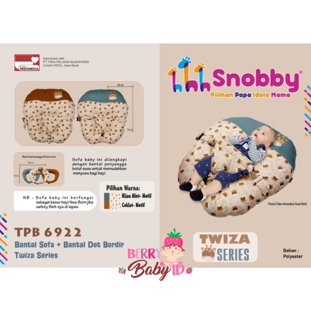 Snobby Bantal Sofa + Bantal Dot Sofa Bed Bayi Multifungsi Print Berry Mart