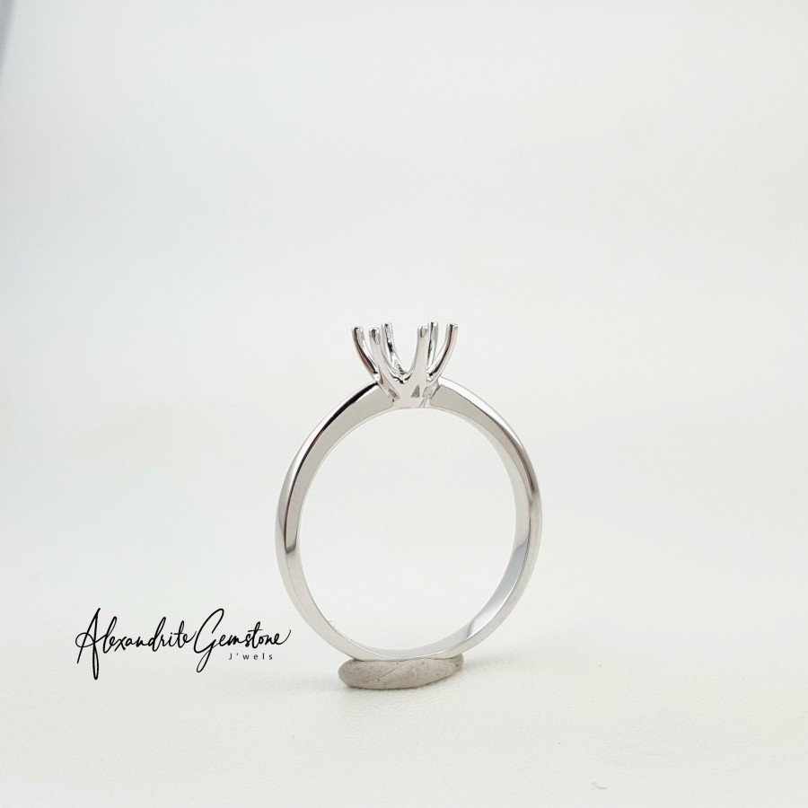 AG Jewellery E1122003 - Rangka Cincin Solitaire Emas Putih