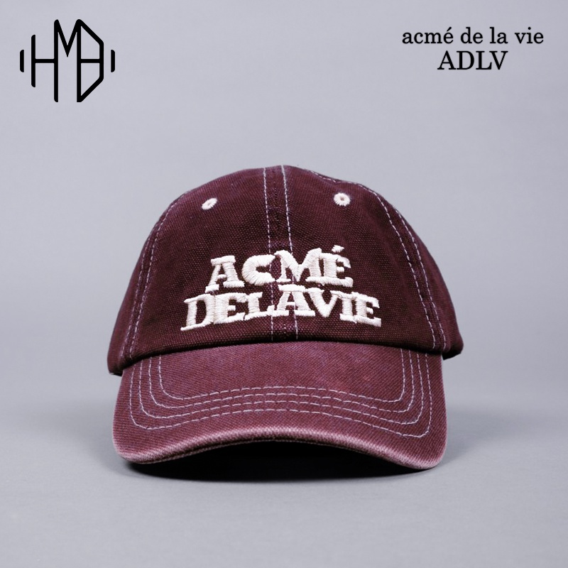 ADLV Acme De La Vie Pigment Washing Embroidery Cap Wine acmedelavie