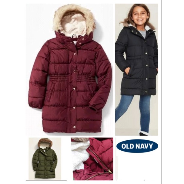 Jacket OLDNAVY Fuffer Sherpa Anak Wanita // 5- 15 Thn Original Branded