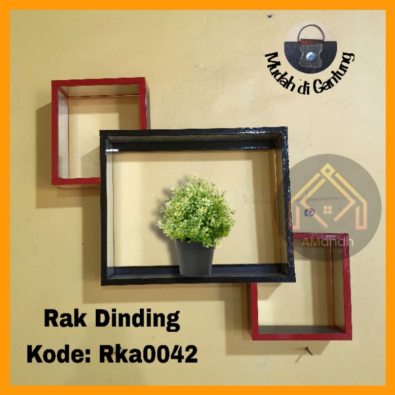 [COD] RAK DINDING MINIMALIS BENTUK KOTAK KODE RKA0042 - RAK PAJANG KAYU MINIMALIS - RAK TEMBOK