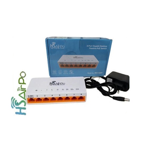 HSAirPo SG108P Switch 8 Port Gigabit LAN Passive POE HS AirPo SG108P N1